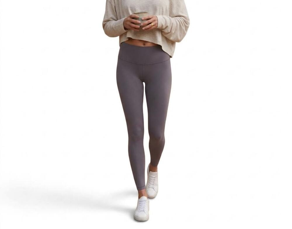 90 Degree by Reflex Womens High Waist Leggings Solid Stretch Slate Gray Size M